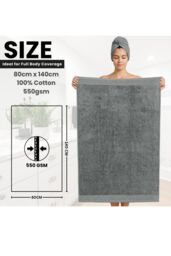Ezysleep Luxe Collection 4 Piece Egyptian Bathsheet Set in Silver - Size: Bath Sheet - thumbnail 3