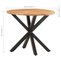 Berkfield Home Side Table 68x68x56 cm Solid Acacia Wood in Brown - Size: 68 x 68 x 56 cm - thumbnail 6