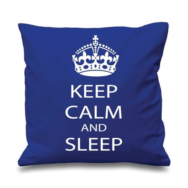 "60 SECOND MAKEOVER Blue Cushion Cover Keep Calm & Sleep 16"" x 16"" Daughter Friend Gift Decorative Cushion Home Horse Equestrian - Size: 40 cm x 40 cm"