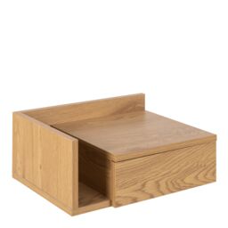 Furniture To Go Ashlan Square Bedside Table with 1 Drawers in Oak in Light Oak - thumbnail 1