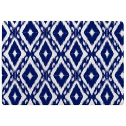 Benjamin Tate Design Tribal Art Ikat Ogee In Traditional Classic Blue Designer Rug in Natural - Size: Large - thumbnail 1