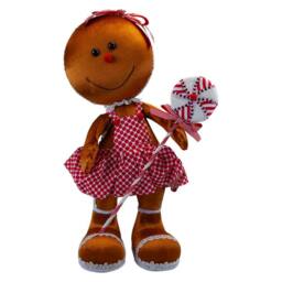 VFM e-Store Christmas Gingerbread Woman Decoration 60cm x 26cm Red X 1 - Size: 60 cm x 26 cm - thumbnail 1
