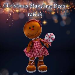 VFM e-Store Christmas Gingerbread Woman Decoration 60cm x 26cm Red X 1 - Size: 60 cm x 26 cm - thumbnail 3