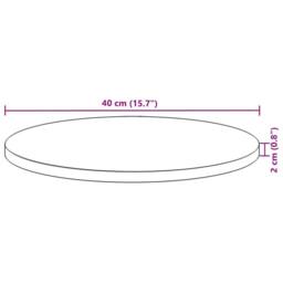 Berkfield Home Table Top Round √ò40x2 cm Solid Wood Acacia in Brown - Size: 40x2 cm - thumbnail 9