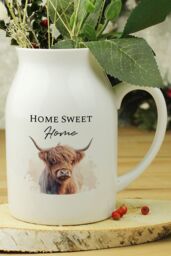 Personalised Memento Company Women's Personalised Highland Cow Flower Jug Vase in White - thumbnail 4
