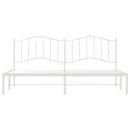Berkfield Home Metal Bed Frame with Headboard White 193x203 cm - thumbnail 5