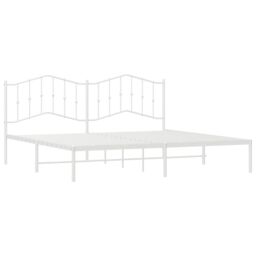 Berkfield Home Metal Bed Frame with Headboard White 193x203 cm - thumbnail 4