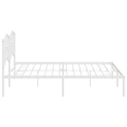 Berkfield Home Metal Bed Frame with Headboard White 193x203 cm - thumbnail 6