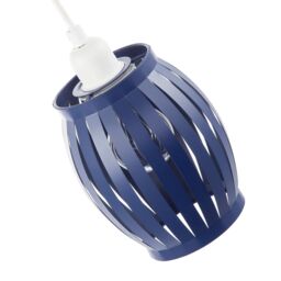 Happy Homewares Unique Grill Style Pendant Lighting Shade with Curved Metal Strips in Midnight - thumbnail 4