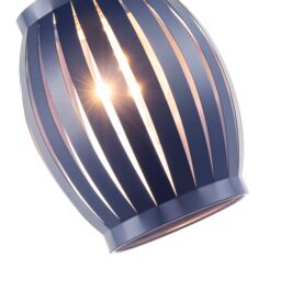Happy Homewares Unique Grill Style Pendant Lighting Shade with Curved Metal Strips in Midnight - thumbnail 5