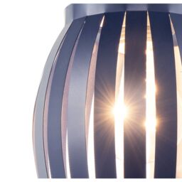 Happy Homewares Unique Grill Style Pendant Lighting Shade with Curved Metal Strips in Midnight - thumbnail 3