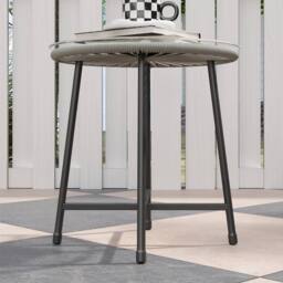 Wyld Haus Sorino 3 Piece Light Grey Rattan Bistro Set with Glass Table - thumbnail 9