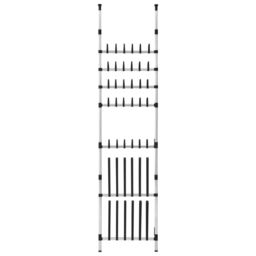 Berkfield Home Telescopic Shoe Rack with Rods Aluminium in Silver - thumbnail 6