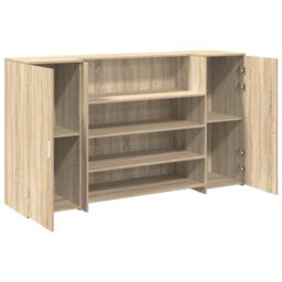 Berkfield Home Reception Desk Sonoma Oak 180x50x103.5 cm Engineered Wood in Brown - thumbnail 6