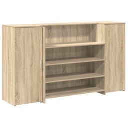 Berkfield Home Reception Desk Sonoma Oak 180x50x103.5 cm Engineered Wood in Brown - thumbnail 2