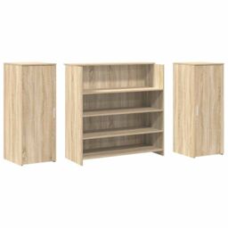 Berkfield Home Reception Desk Sonoma Oak 180x50x103.5 cm Engineered Wood in Brown - thumbnail 7
