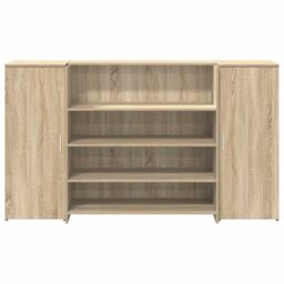 Berkfield Home Reception Desk Sonoma Oak 180x50x103.5 cm Engineered Wood in Brown - thumbnail 5