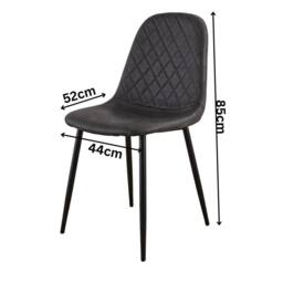 KOSY KOALA Modern Dining Table with 4 Gem pattern Black Faux Leather Chairs in Brown - thumbnail 6