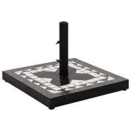 Berkfield Home Parasol Base Black & White Square 12 kg