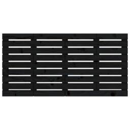 Berkfield Home Wall Headboard Black 146x3x63 cm Solid Wood Pine - Size: 146 x 3 x 63 cm - thumbnail 4