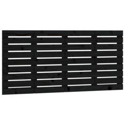 Berkfield Home Wall Headboard Black 146x3x63 cm Solid Wood Pine - Size: 146 x 3 x 63 cm - thumbnail 1