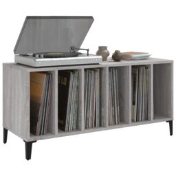 Berkfield Home Record Cabinet Grey Sonoma 100x38x48 cm Engineered Wood - Size: 100 x 38 x 48 cm - thumbnail 4