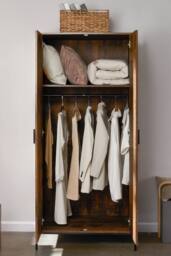 HD Designs Brooklyn 2 Door Wardrobe Storage Bedroom Furniture 1800 x 830 x 520 mm in Dark Brown - thumbnail 2