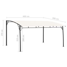 Berkfield Home Garden Sunshade Awning 4x3x2.55 m Cream in Beige - thumbnail 6