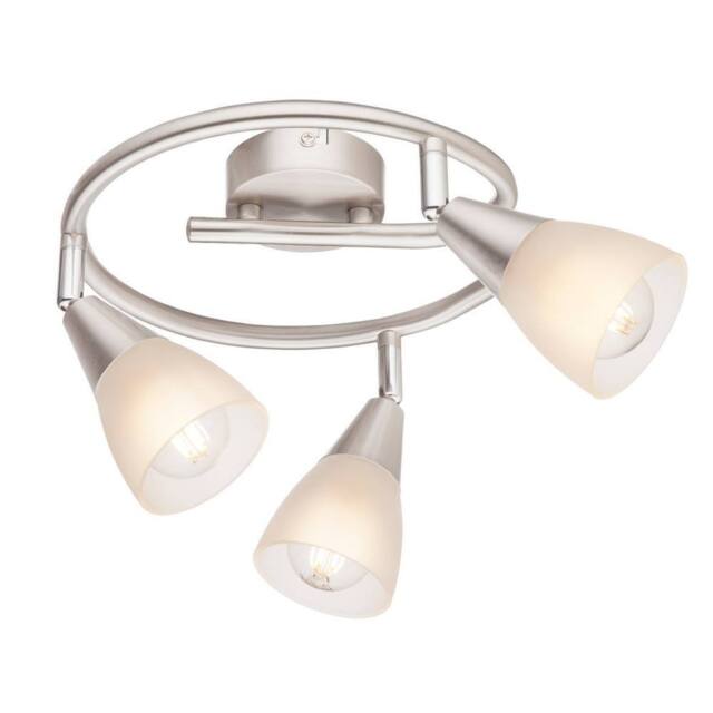 Netlighting Tadeus I Ceiling Spotlight Clusters Nickel Matt ed Glass Shade 3x E14 in Grey - image 1