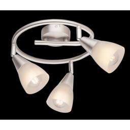 Netlighting Tadeus I Ceiling Spotlight Clusters Nickel Matt ed Glass Shade 3x E14 in Grey - thumbnail 2