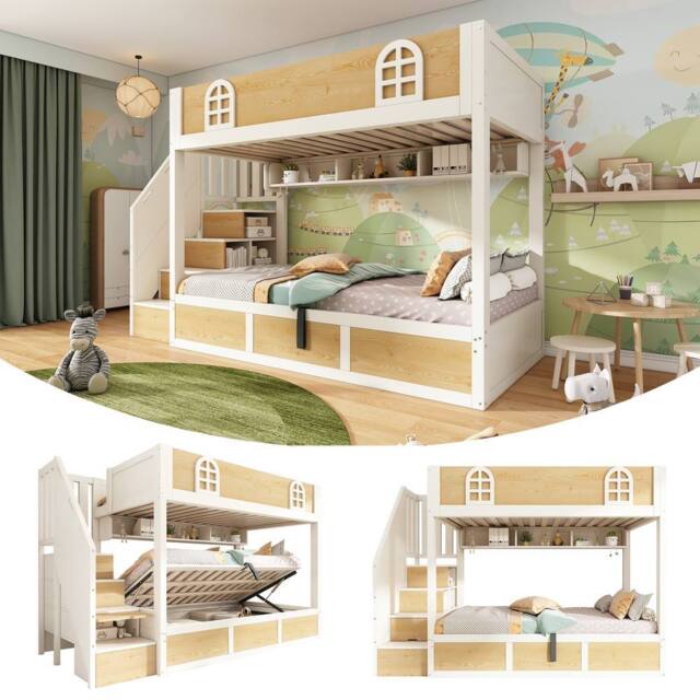 BTM Kids Bunk Bed 90x190cm with Stairs & Storage - Size: Single - image 1