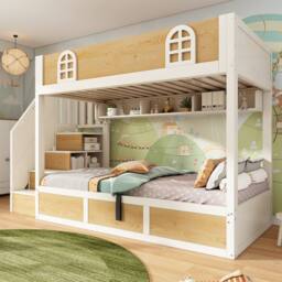 BTM Kids Bunk Bed 90x190cm with Stairs & Storage - Size: Single - thumbnail 8