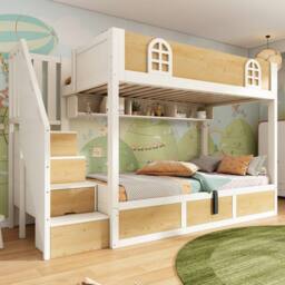 BTM Kids Bunk Bed 90x190cm with Stairs & Storage - Size: Single - thumbnail 9