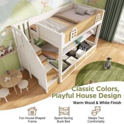 BTM Kids Bunk Bed 90x190cm with Stairs & Storage - Size: Single - thumbnail 4