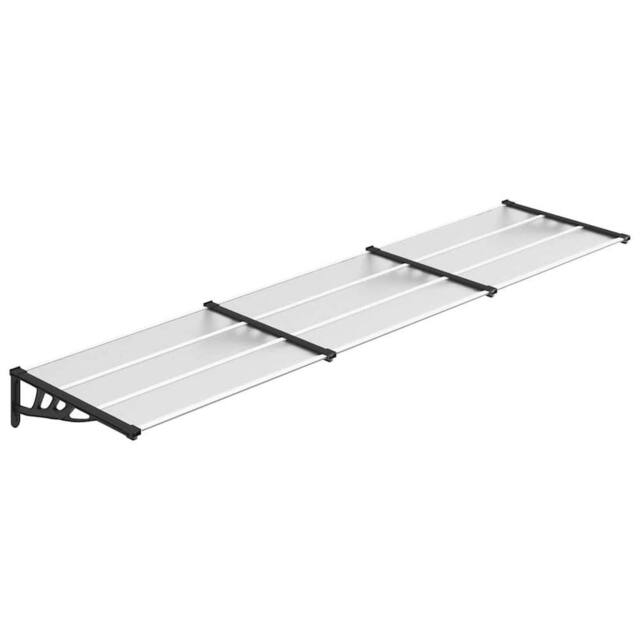 Berkfield Home Door Canopy Black & Transparent 358.5x90 cm Polycarbonate in Clear - image 1