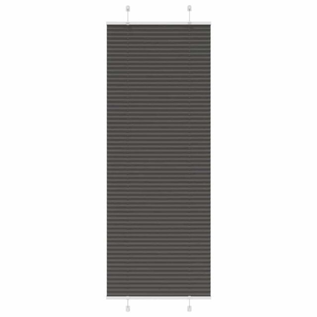 Berkfield Home Pleated Blind Black 70x200 cm Fabric Width 69.4 cm Polyester - image 1