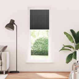 Berkfield Home Pleated Blind Black 70x200 cm Fabric Width 69.4 cm Polyester - thumbnail 2
