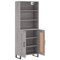 Berkfield Home Highboard Grey Sonoma 69.5x34x180 cm Engineered Wood - thumbnail 4