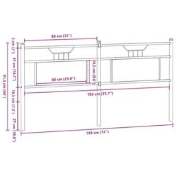 Berkfield Home Headboard Sonoma Oak 183 cm Engineered Wood & Steel in Brown - thumbnail 8