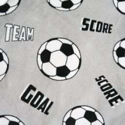 OHS Kids Sherpa Throw Over Bed Blanket Football Sofa Chair Plush Warm Soft Fleece in Light Grey - thumbnail 3
