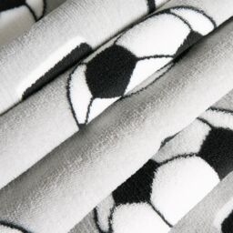 OHS Kids Sherpa Throw Over Bed Blanket Football Sofa Chair Plush Warm Soft Fleece in Light Grey - thumbnail 5
