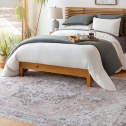 Livabliss Tahmis Wahshable Beige Charcoal Grey Traditional Vintage Boho Living Dining Rug - Size: 80 cm x 240 cm - thumbnail 9