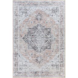 Livabliss Tahmis Wahshable Beige Charcoal Grey Traditional Vintage Boho Living Dining Rug - Size: 80 cm x 240 cm - thumbnail 2