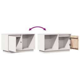 Berkfield Home TV Cabinet White 74x35x44 cm Solid Wood Pine - Size: 74 x 35 x 44 cm - thumbnail 8