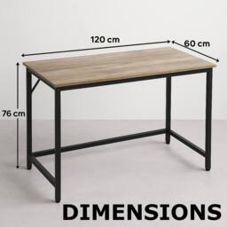 Storvo Industrial Large 120CM Wide Computer Desk For Home Office Workstation in Taupe - thumbnail 9