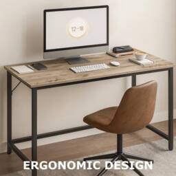 Storvo Industrial Large 120CM Wide Computer Desk For Home Office Workstation in Taupe - thumbnail 5