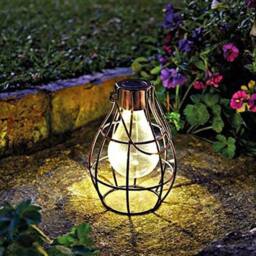 VOGREX Firefly Solar Powered Lantern Garden Light Table Top in Bronze - thumbnail 2