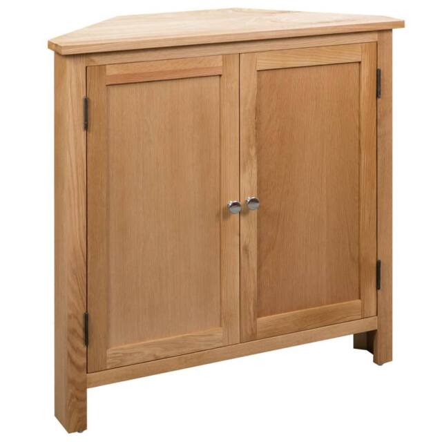 Berkfield Home Corner Cabinet 80x33.5x78 cm Solid Oak Wood in Brown - image 1