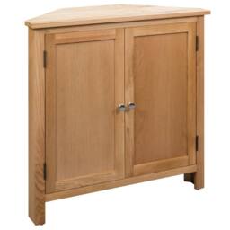 Berkfield Home Corner Cabinet 80x33.5x78 cm Solid Oak Wood in Brown - thumbnail 1