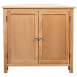 Berkfield Home Corner Cabinet 80x33.5x78 cm Solid Oak Wood in Brown - thumbnail 2